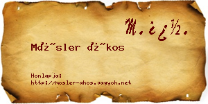 Mösler Ákos névjegykártya