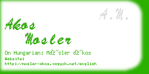 akos mosler business card